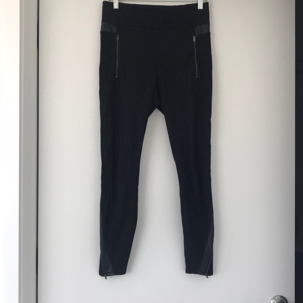 Athleta Ponte and faux leather leggings